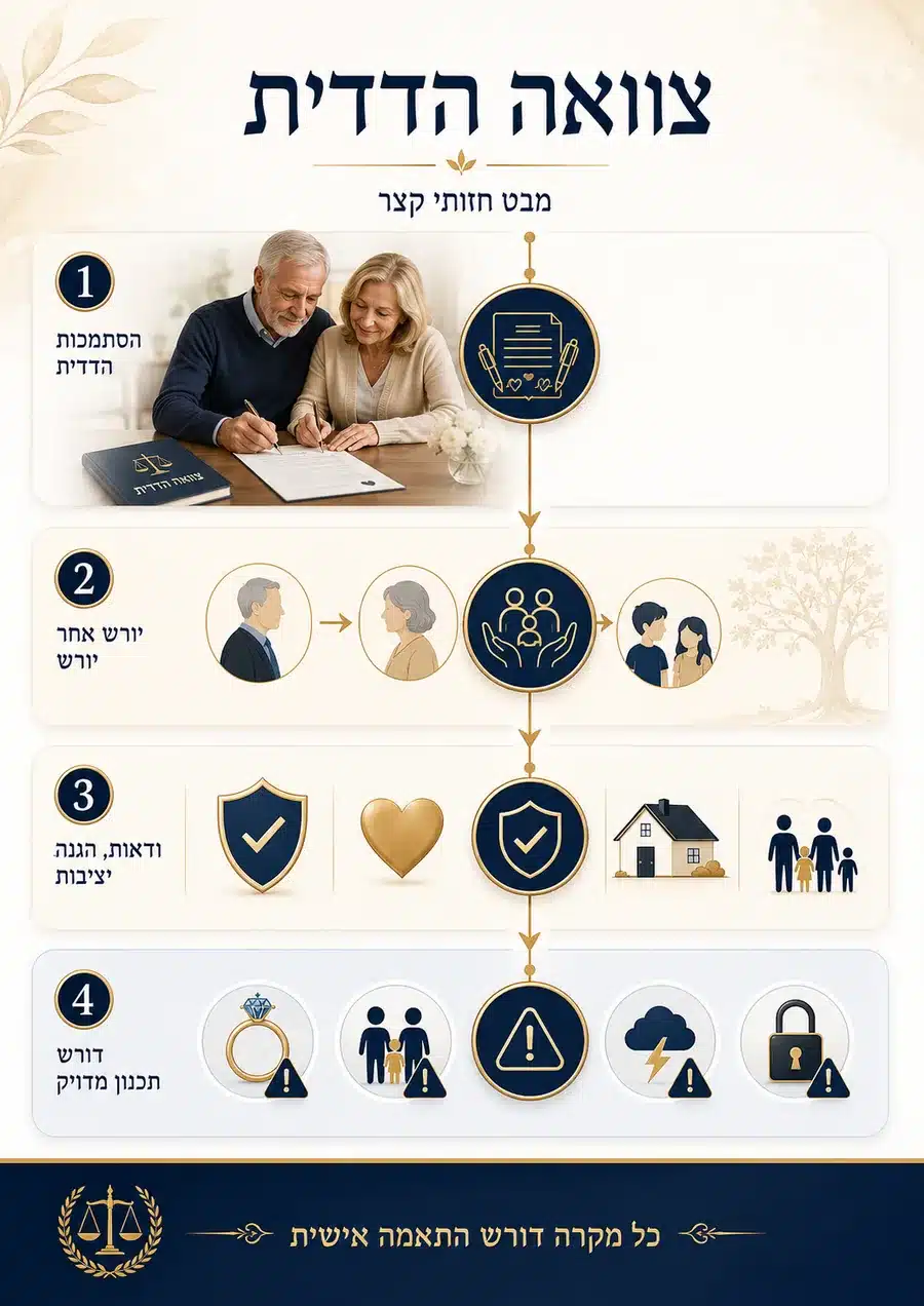 צוואות הדדיות עו"ד אלינור ליבוביץ' צוואה הדדית – מה זה? יתרונות, חסרונות, עלויות ודוגמא להמחשה